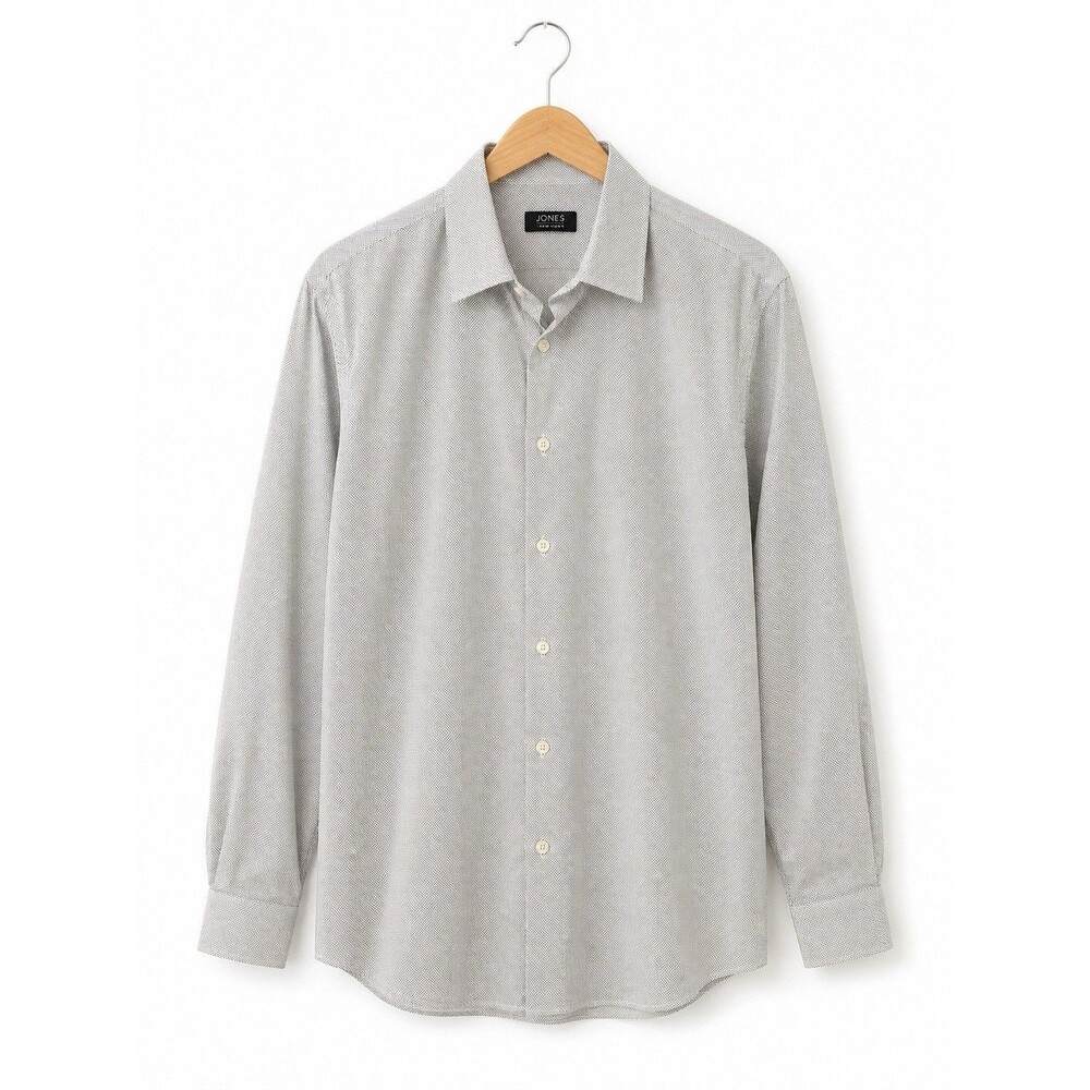 Jones New York Signature Polka Dot Dress Shirt Large Easy Care